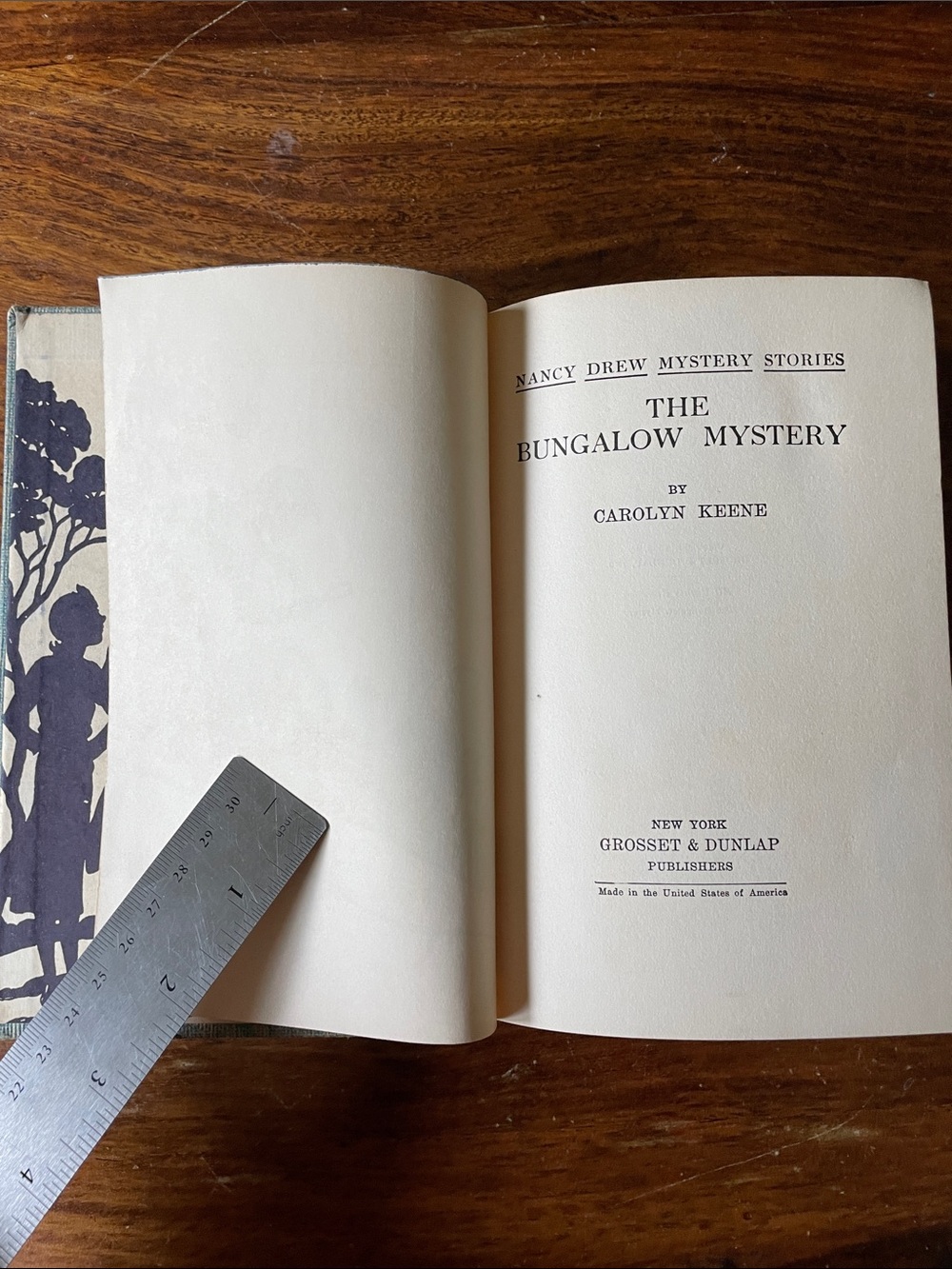 3 Vintage Nancy Drew Hardcover Books Carolyn Keene Tweed Blue Covers (Set #E) - Picture 15 of 16